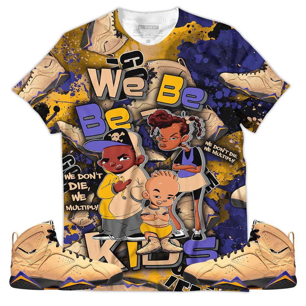 We Bay-Bay Kids 90S Melanin Sneaker Shirt Match Retro Vachetta Tan 7S, Jordan 7 Se Afrobeats Hoodie Sweatshirt Tee All Over Print MKO Shirt