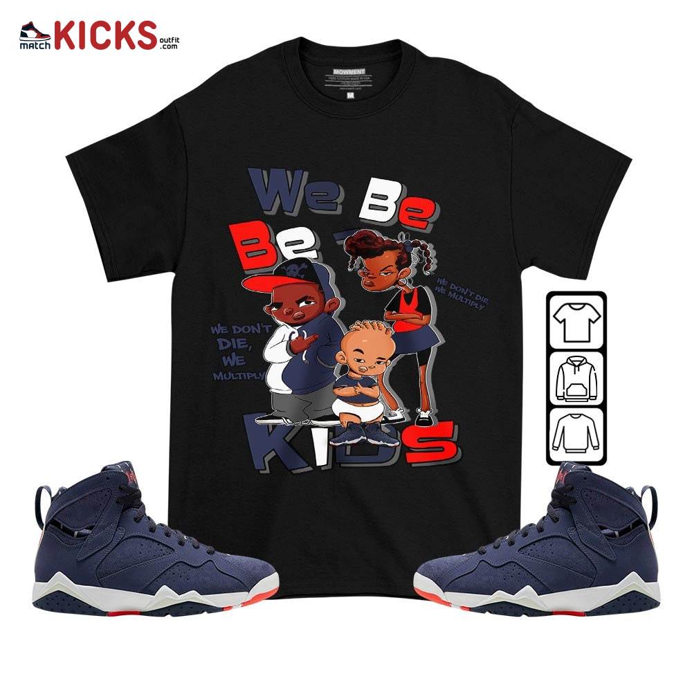 We Bay-Bay Kids 90s Sneaker Shirt Match 7 Neutral Indigo, Jordan 7 Quai 54 MKO T-Shirt