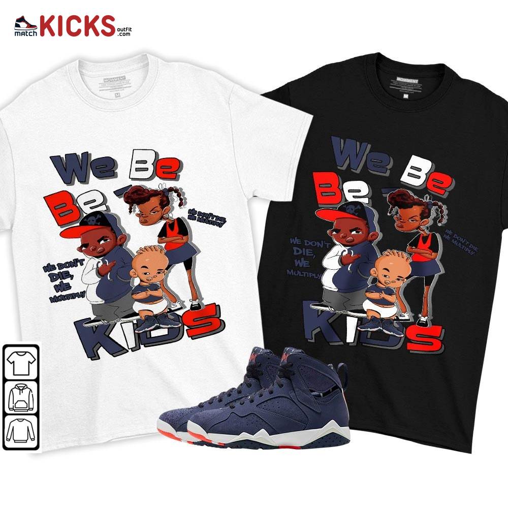 We Bay-Bay Kids 90s Sneaker Shirt Match 7 Neutral Indigo, Jordan 7 Quai 54 MKO T-Shirt