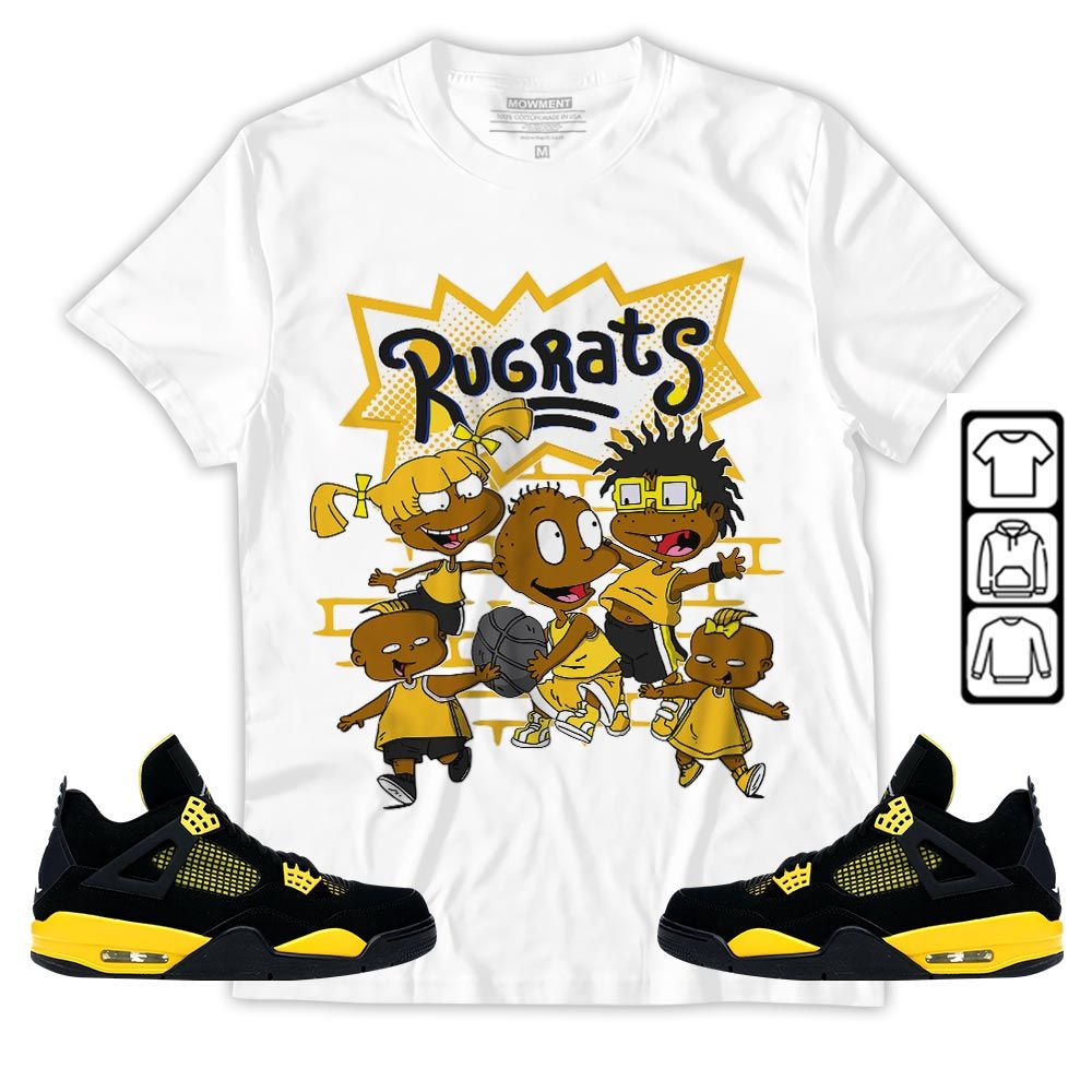 Were Play Ball Sneaker Shirt Match 2023 Thunder 4s, Jordan Retro 4 Thunder MKO T-Shirt